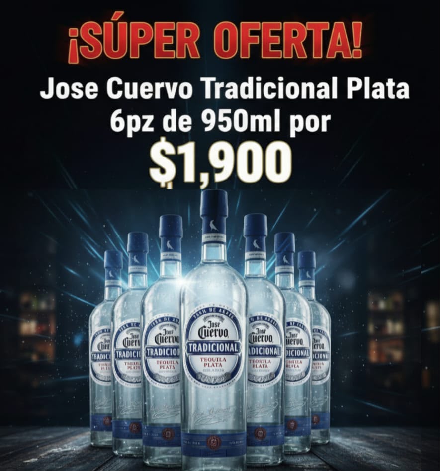 José Cuervo Tradicional Plata — 6 botellas 950ml a $1,900 MXN